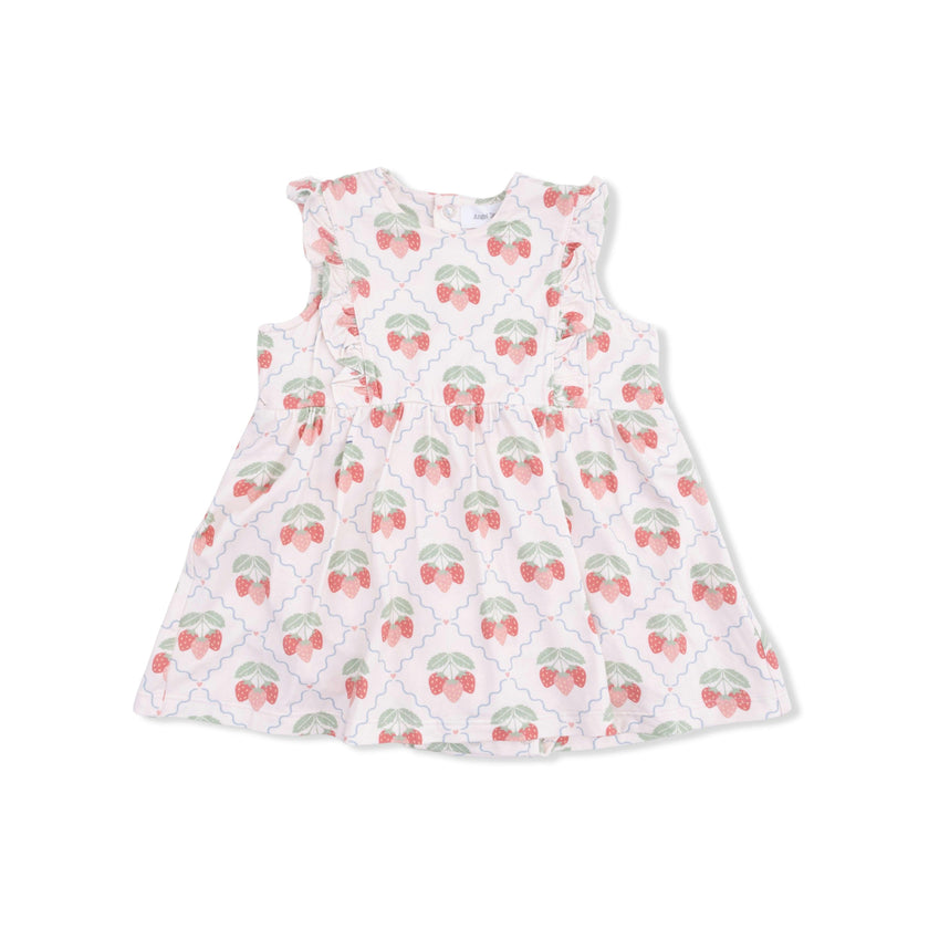 Sweet Strawberries - Ruffle Bodysuit Dress