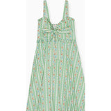 Sage Floral Stripe Toledo Women Midi Dress