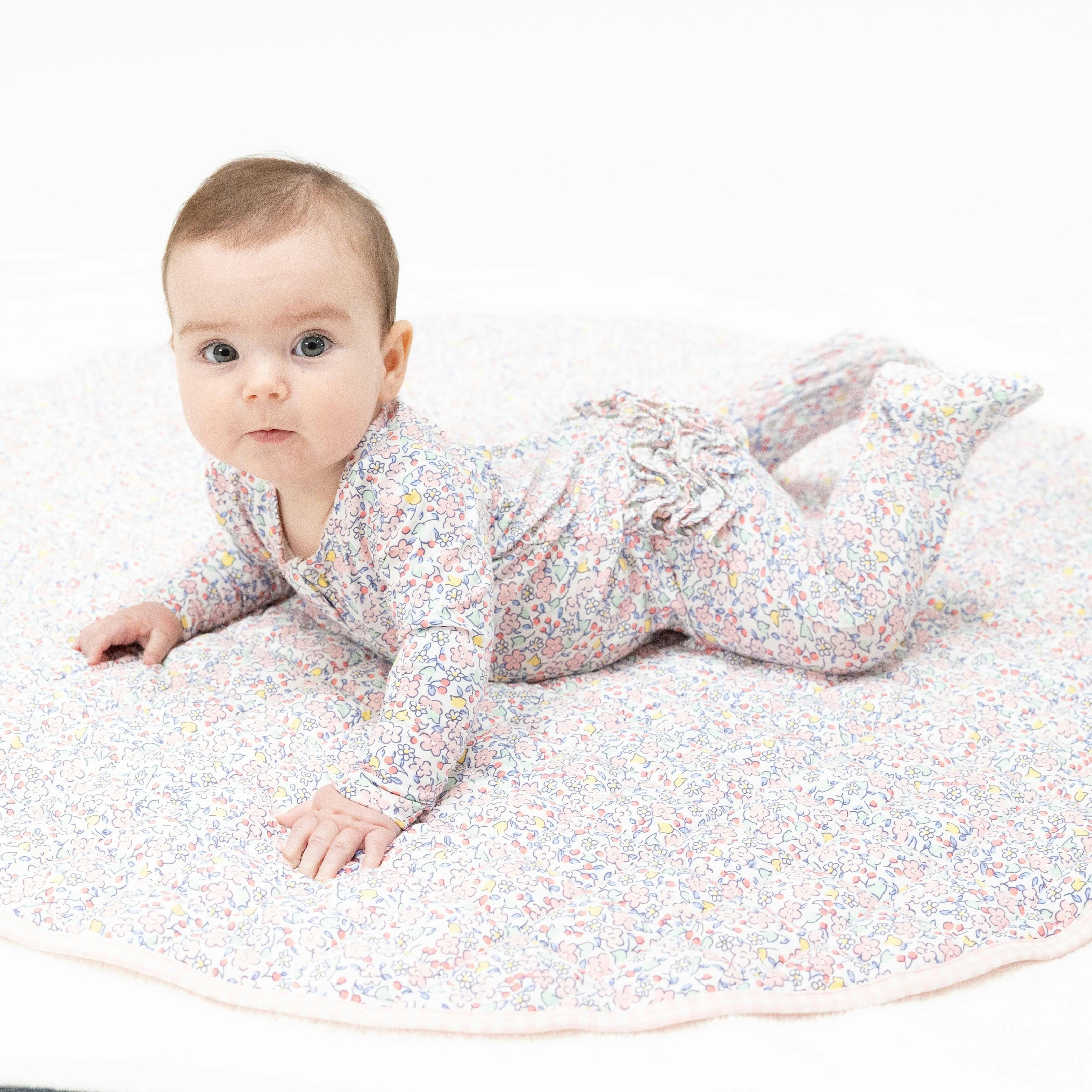 Elizabeth's Garden - 2 Way Ruffle Back Zipper Footie