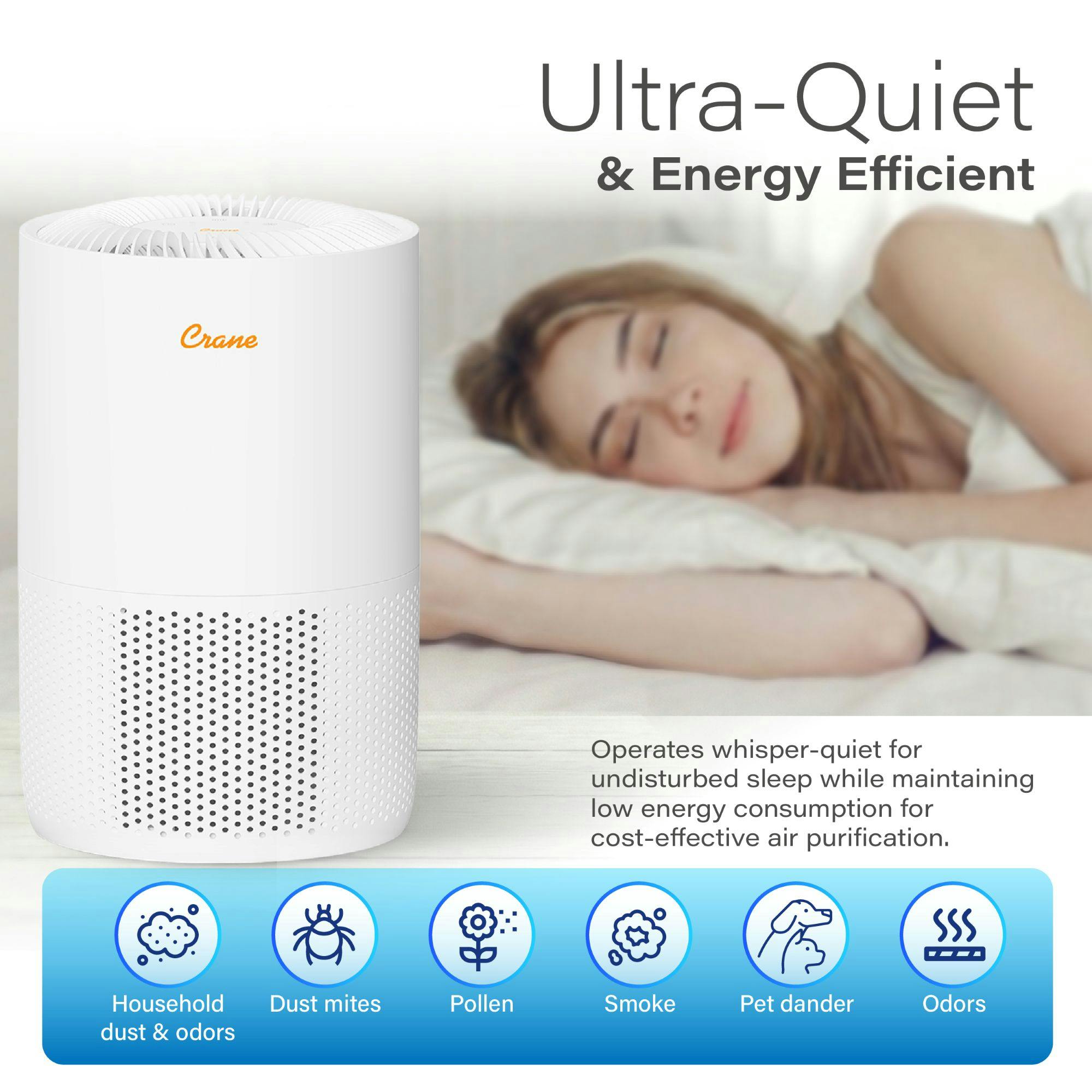True HEPA Air Purifiers for Nursery, Up To 300 Sq Ft, with Sleep Mode, Child Lock