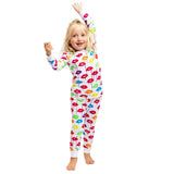 Kids Drawbertson Drippy Lips Long PJ Set - Organic Stretch Jersey Knit Cotton