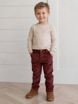 Boys Velour Straight Leg Dress Pants