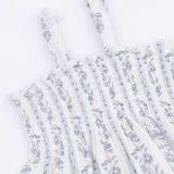 Kimberly Floral Stripe - Smocked Romper