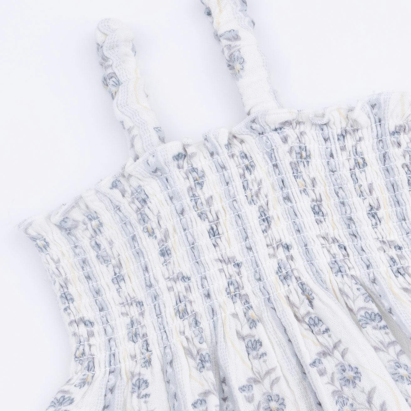 Kimberly Floral Stripe - Smocked Romper