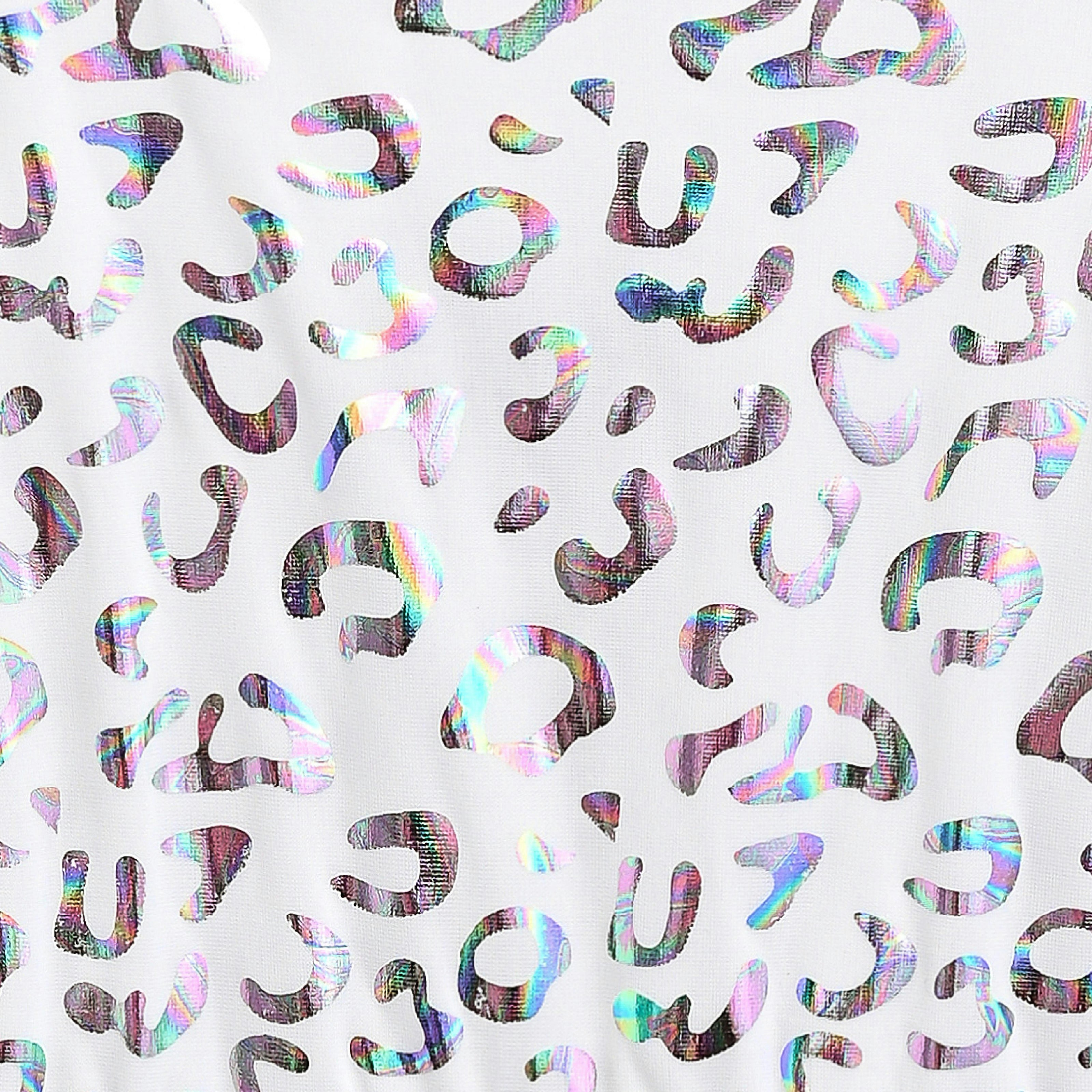 White Arlisse Holographic Leopard Dress