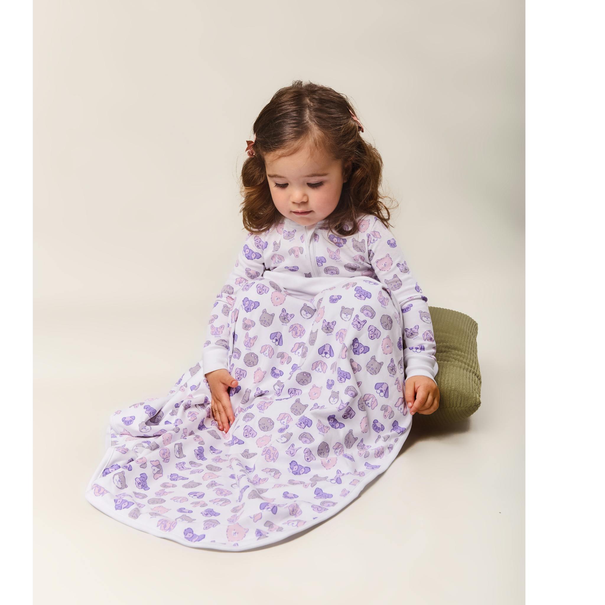 Mini Woof Squad Lilac Baby Blanket