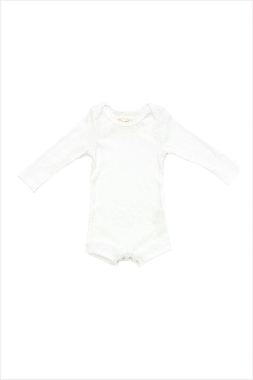 Long Sleeve Crawler w/ Snaps white