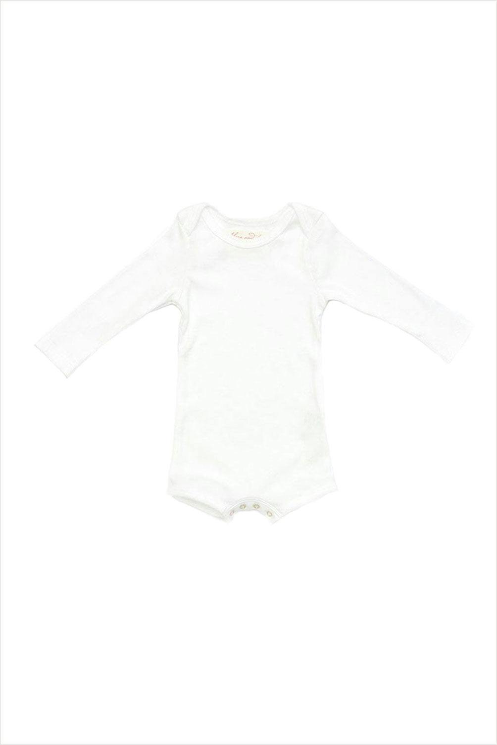 Long Sleeve Crawler w/ Snaps white