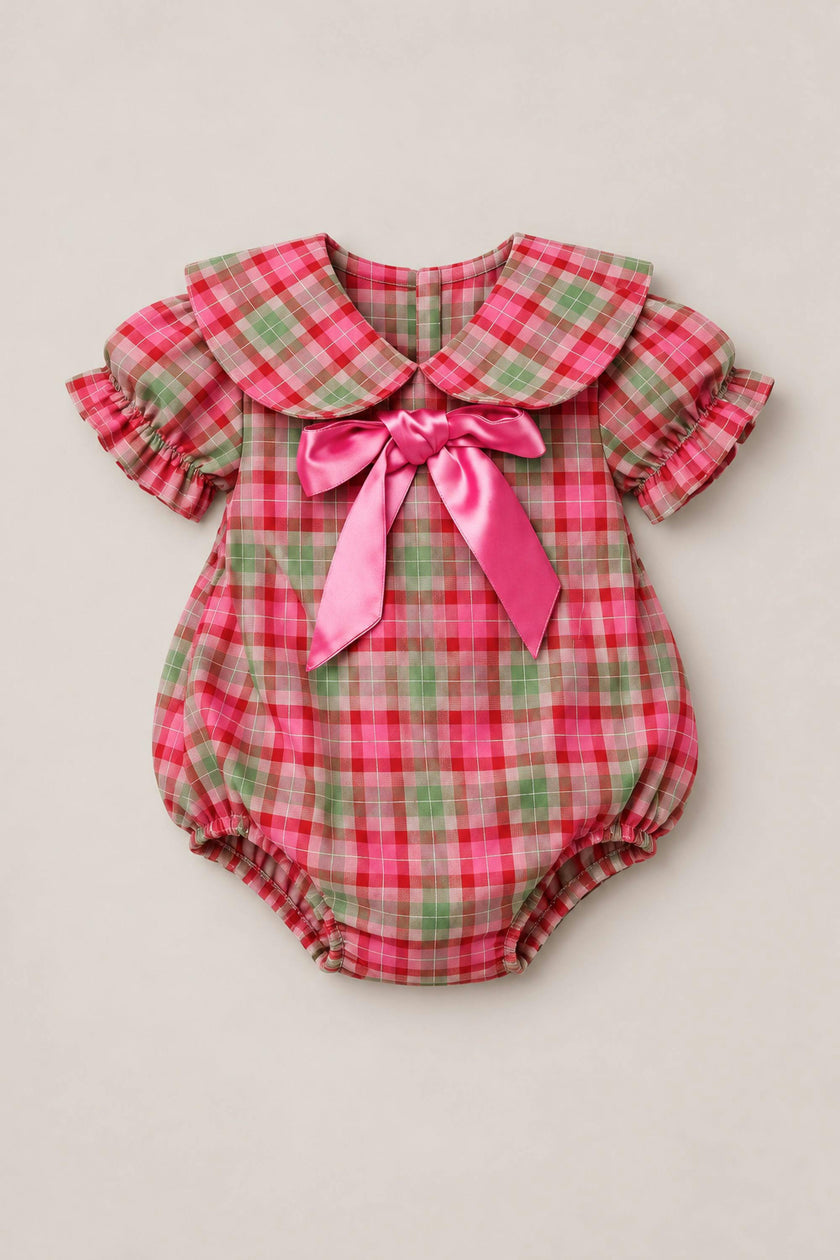 Baby Alice Romper in Rosewood Tartan