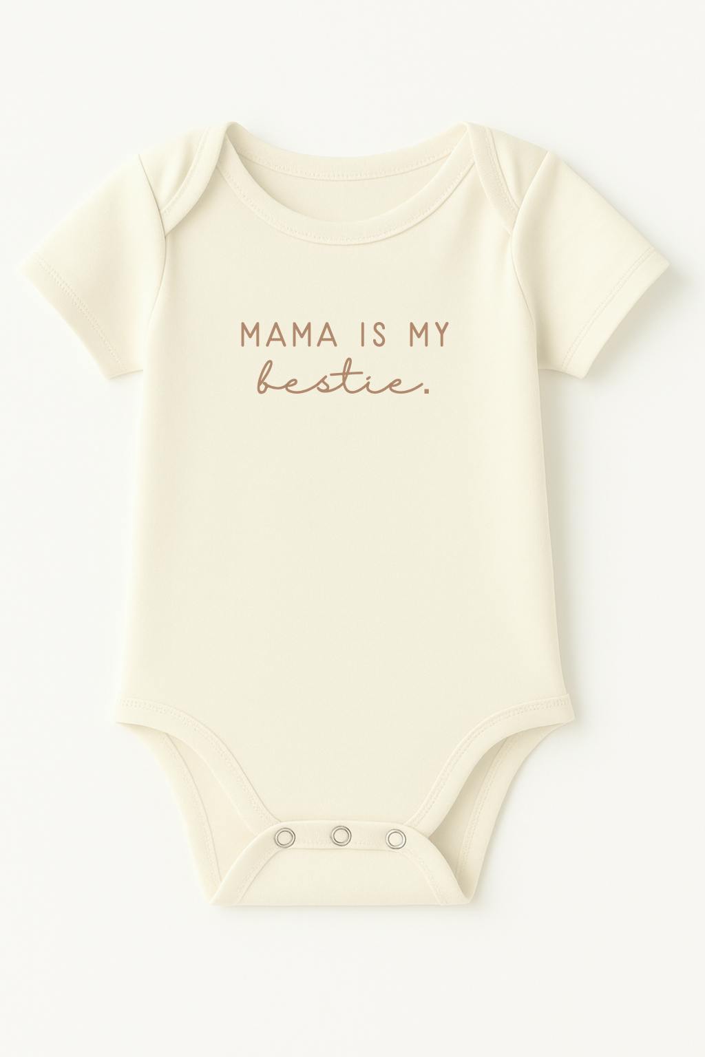 Mama is my Bestie Clay Organic Cotton Baby Bodysuit Short Sleeve