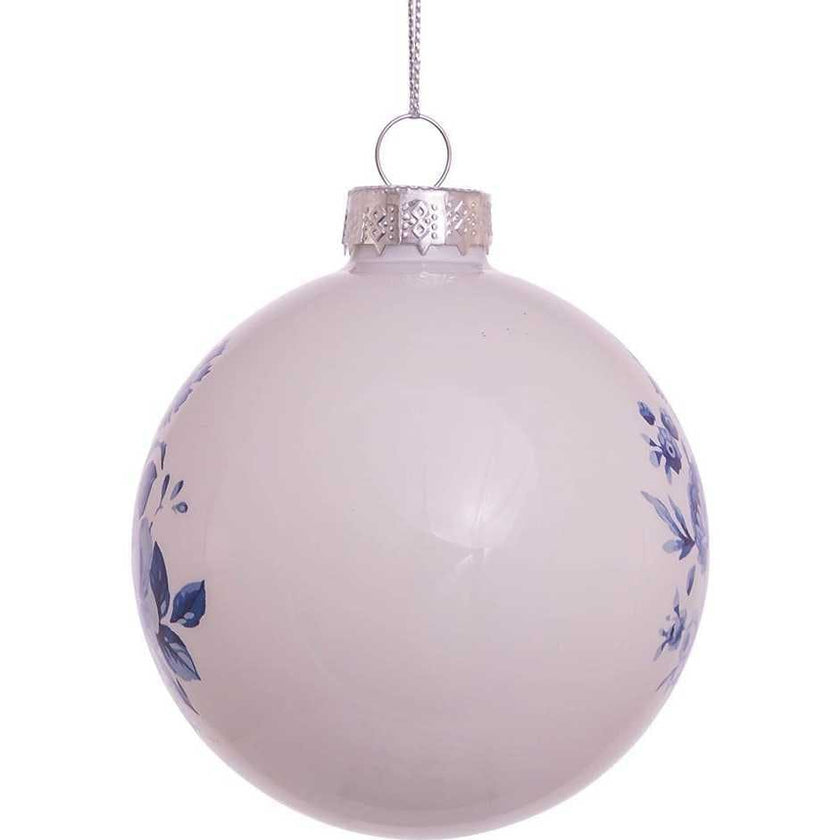 80MM Delft Blue Shiny Glass Ball Ornaments