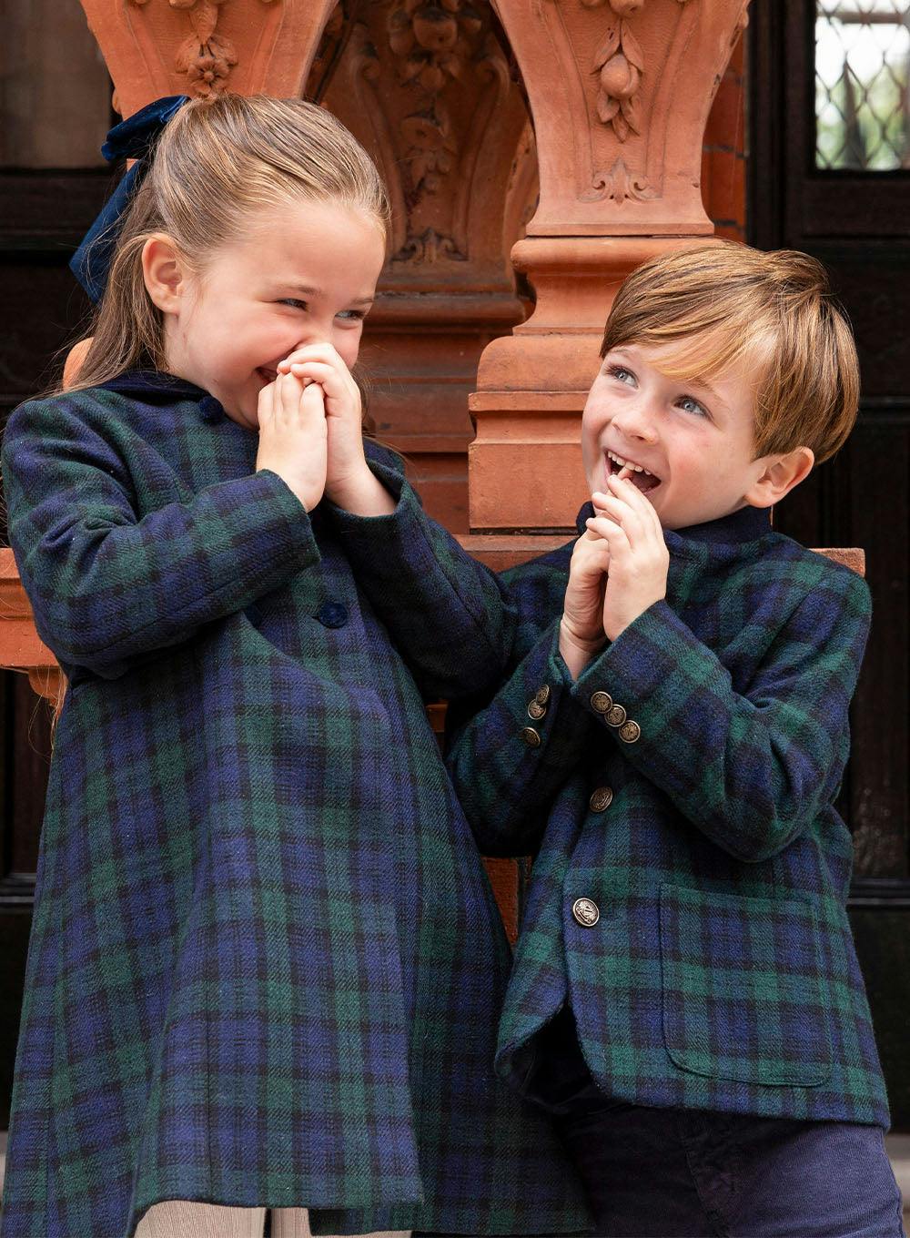 Classic Coat in Navy Plaid