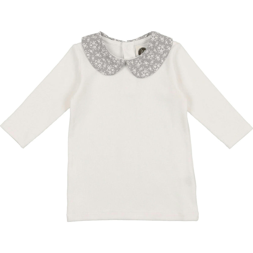 Textured Floral Peter Pan Collar Long Sleeve Shirt
