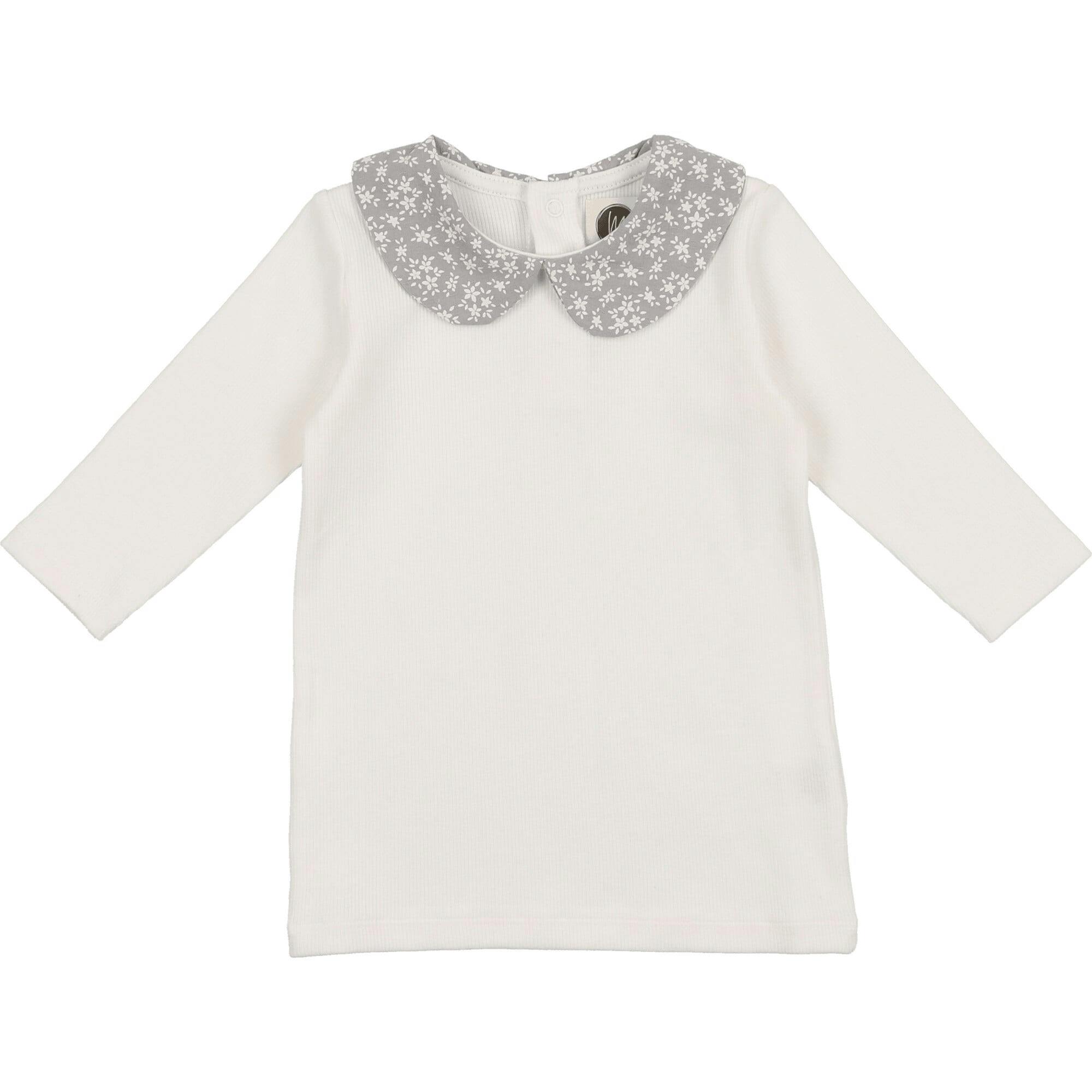 Textured Floral Peter Pan Collar Long Sleeve Shirt