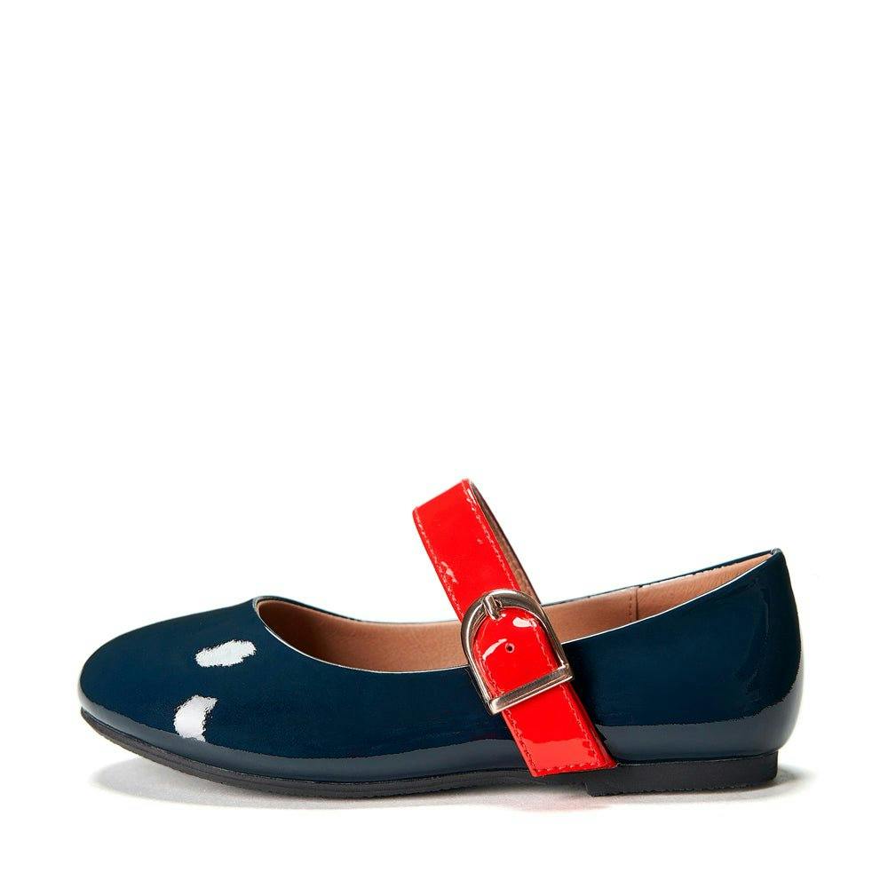 Mindy Glossy Leather Round Toe Mary Jane Shoes