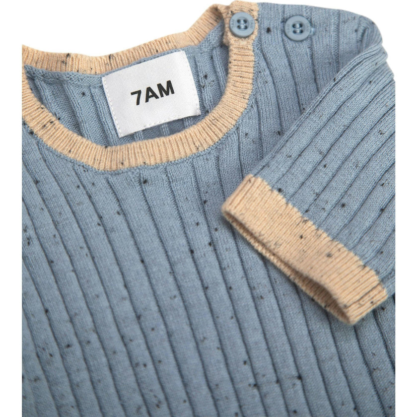 Ribbed Knit Short Sleeve Retro Top