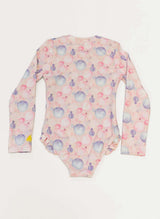 Girls Rashguard Swimsuit - Pink Bubbles