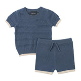 Textured Knit Shorts Set