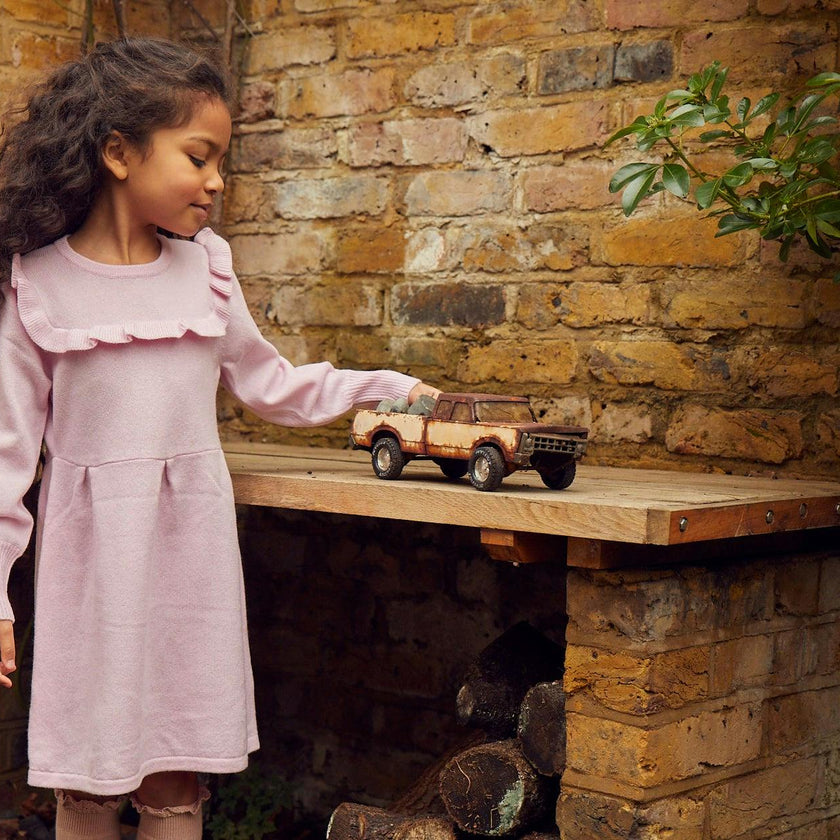 Ruffled Bib Dress| cashmere/ merino