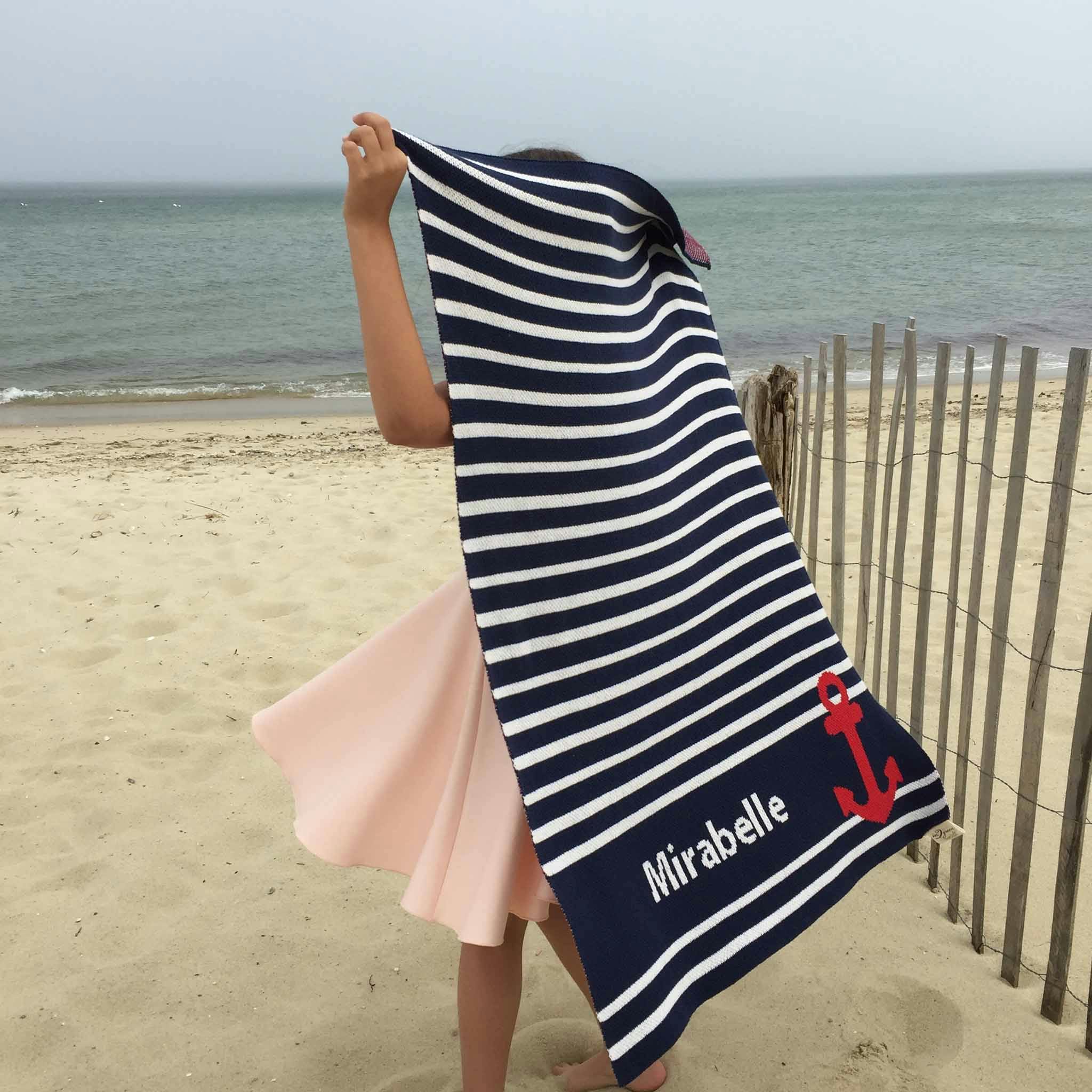 Monogrammed Eco Baby Anchor Throw