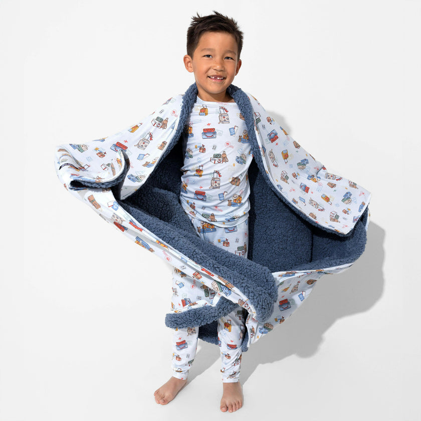 Vintage Suitcases Bamboo Kids Pajamas