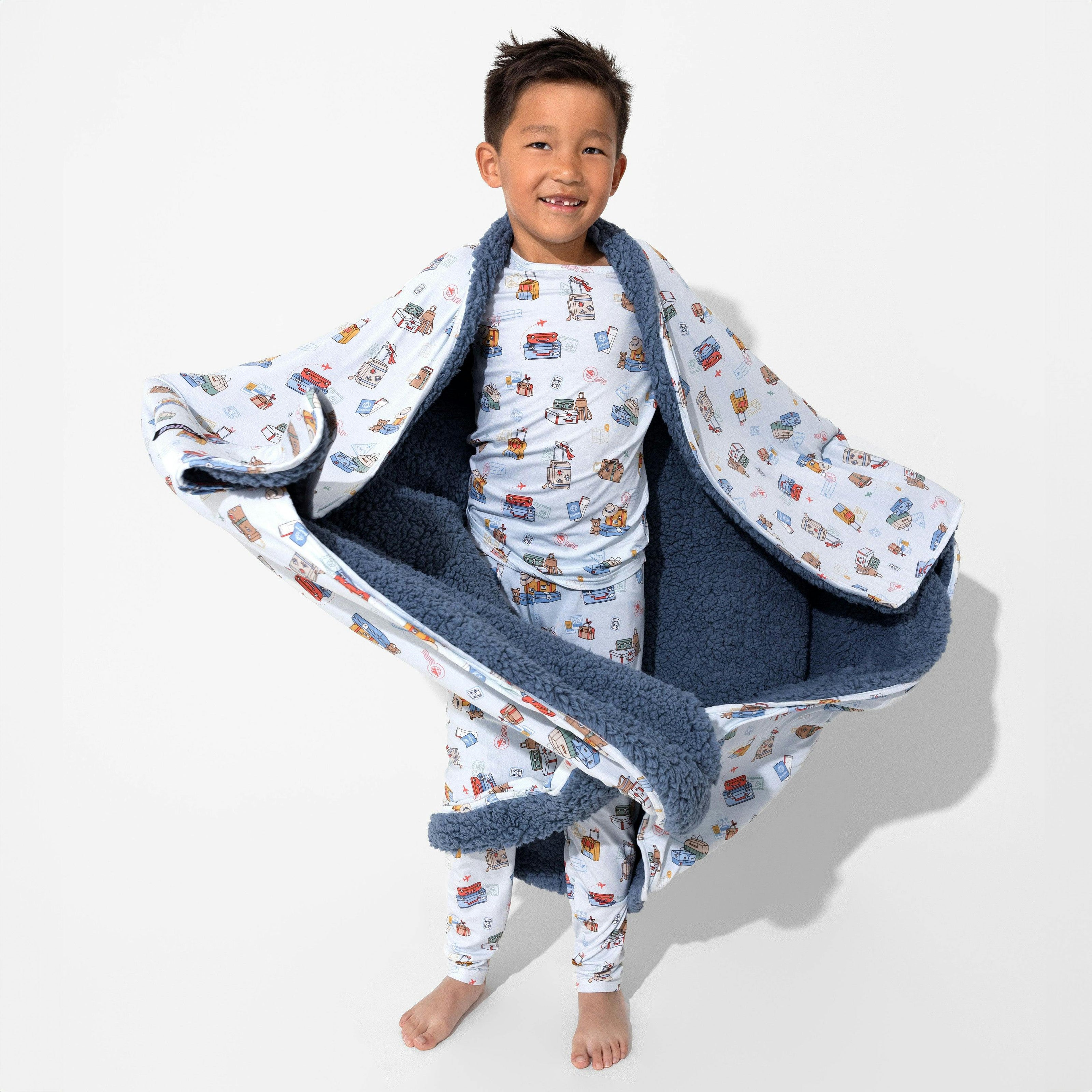 Vintage Suitcases Bamboo Kids Pajamas