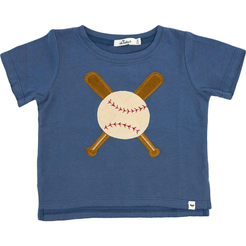 Vintage Baseball Terry Applique Raw Edge Tee