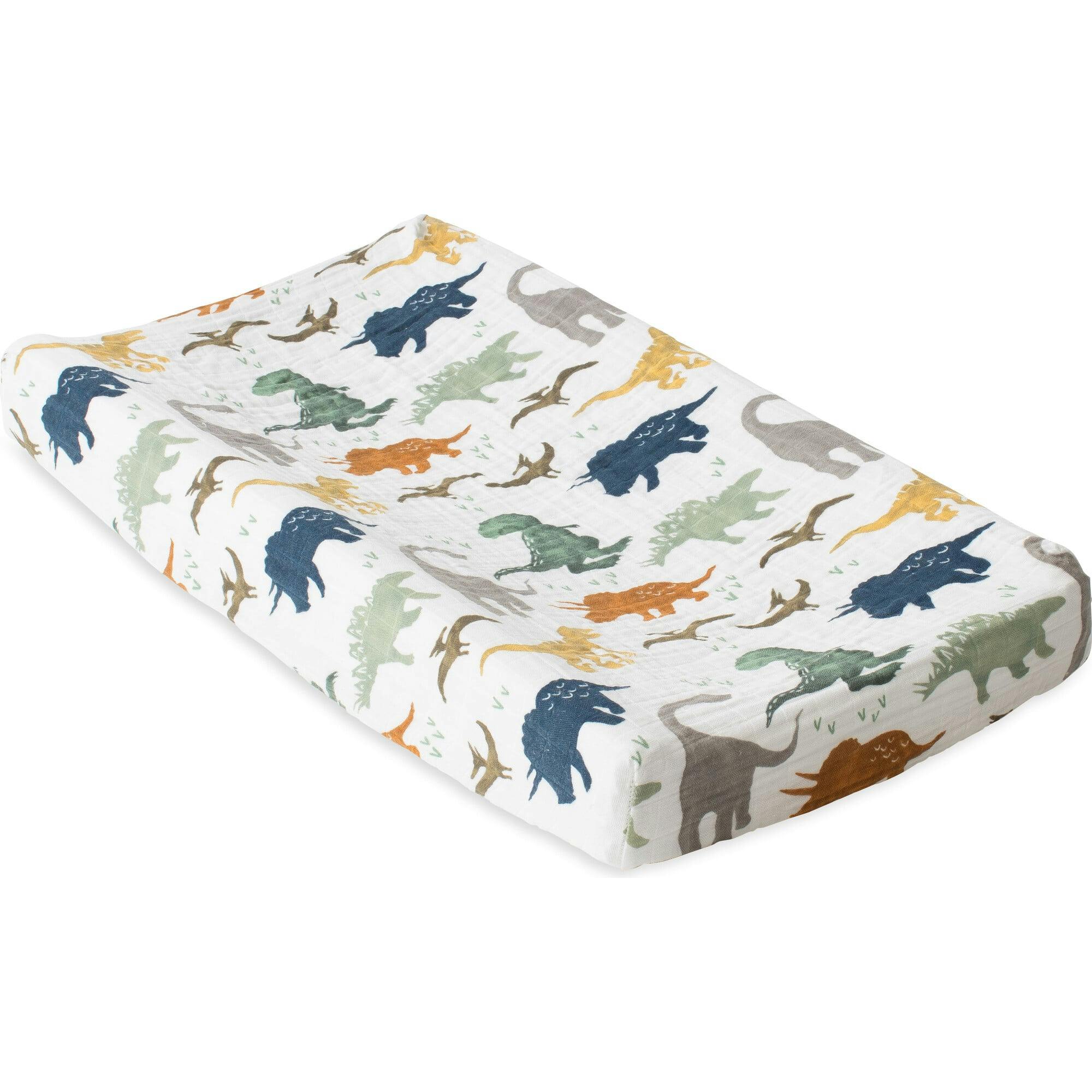 Cotton Muslin Changing Pad Cover - Dino Friends