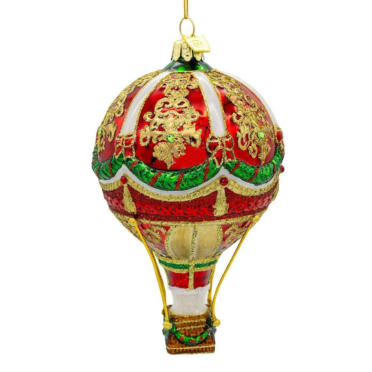 Kurt Adler 6-Inch  Bellissimo Glass Hot Air Balloon Ornament