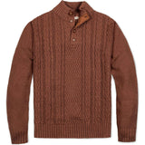 Men's Organic Mock Neck Cable Sweater, Brown