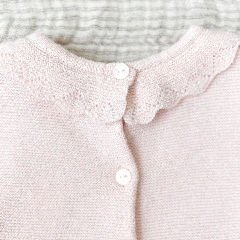 TARTINE ET CHOCOLAT Ruffle-Collar Embroidered Baby Set