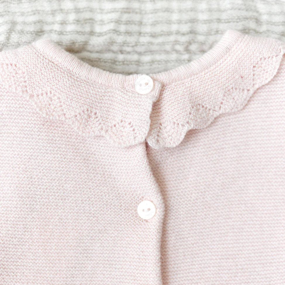 TARTINE ET CHOCOLAT Ruffle-Collar Embroidered Baby Set