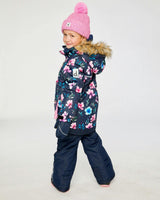 Two Piece Play Snowsuit Blue Floral Print