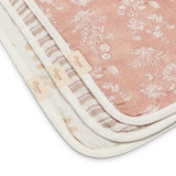 Violet Floral Cotton Burp Cloth (Set of 3)