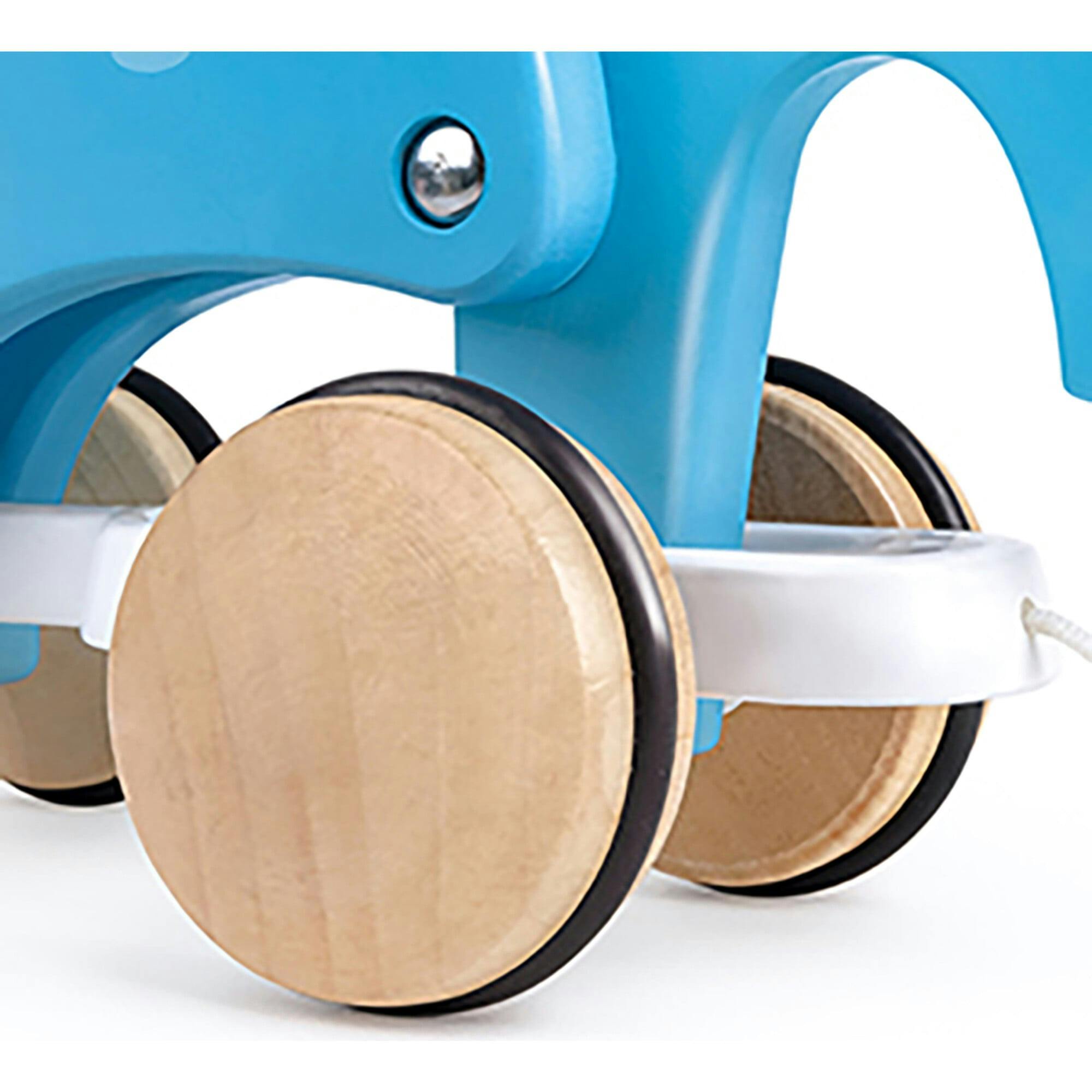 Pull Along - - Blue - Wooden Animal Toy