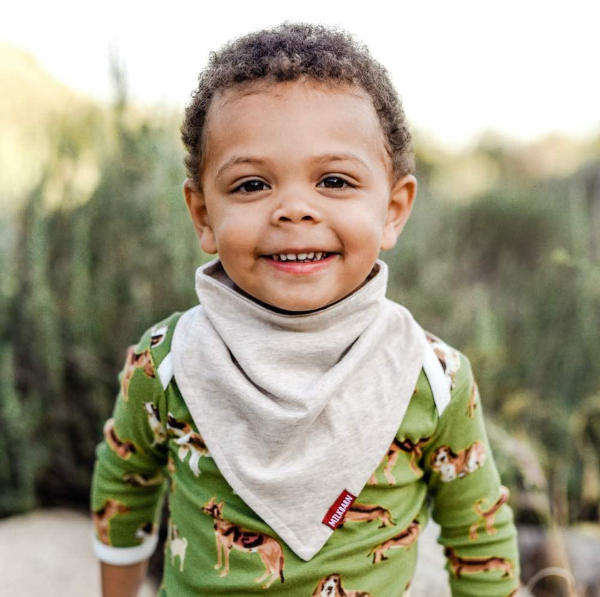 Blue Stripe Organic Cotton Three-Layer Kerchief Bib
