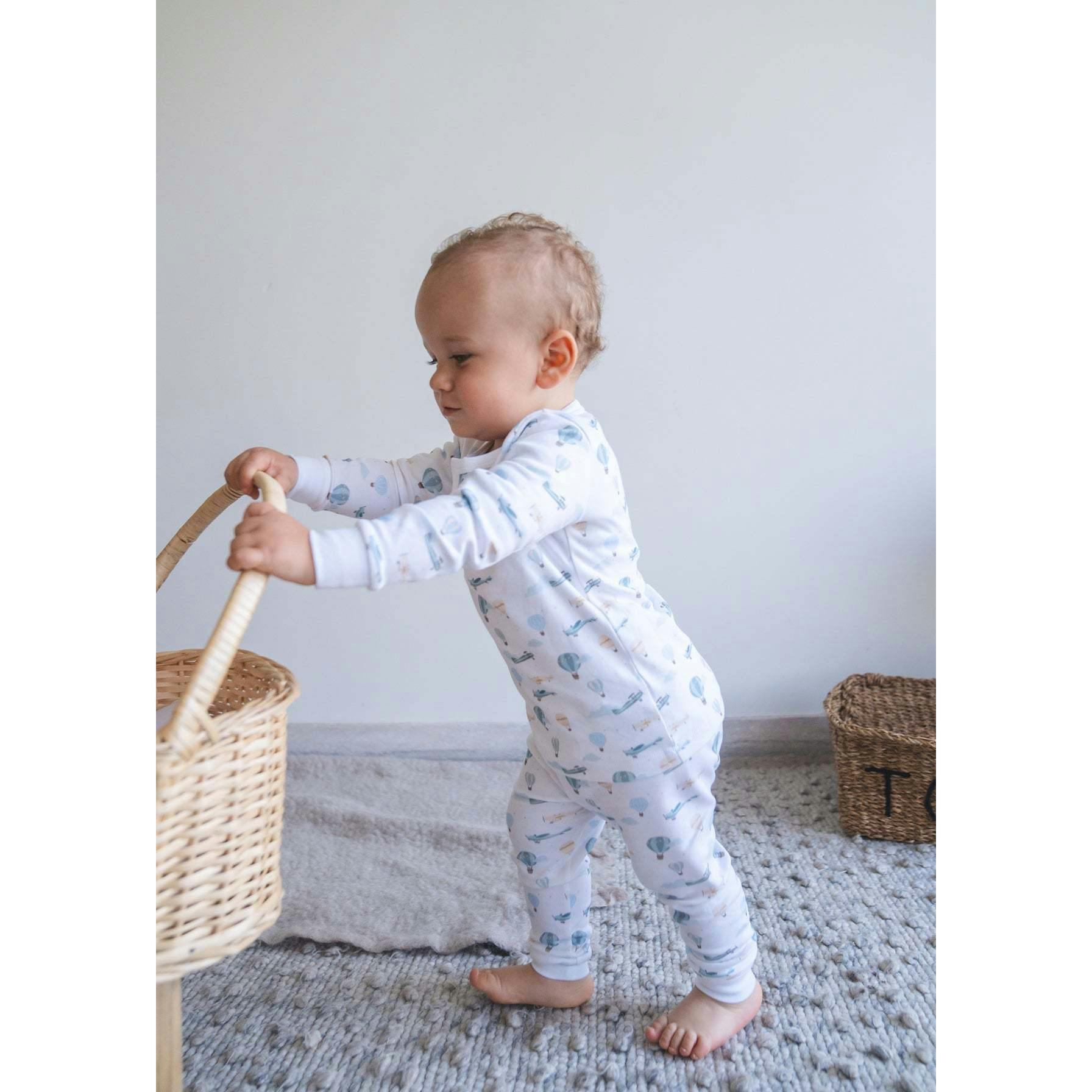 Little Airplanes Pima Long Pajama Set