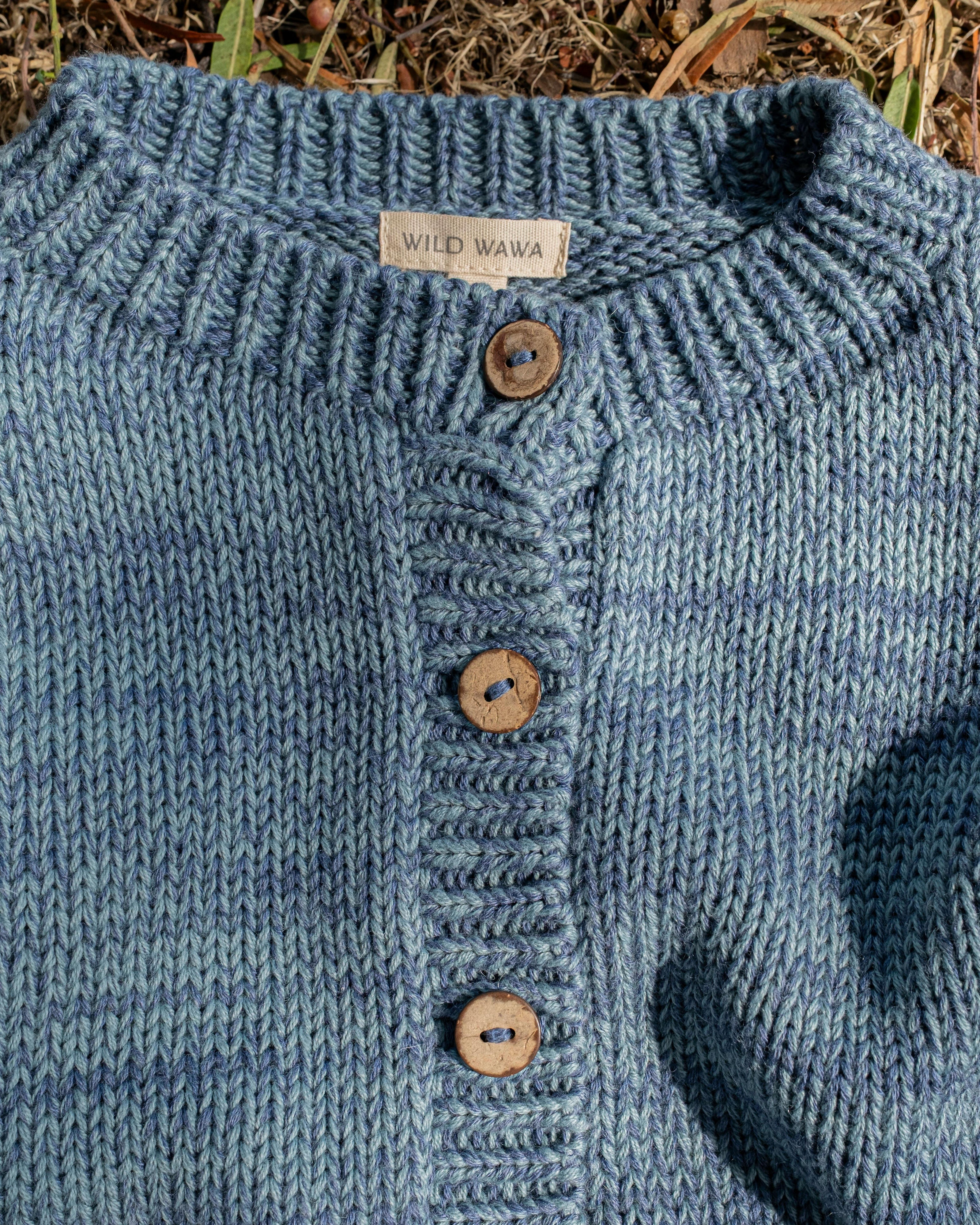 Fringed Cardigan in Luna Blue