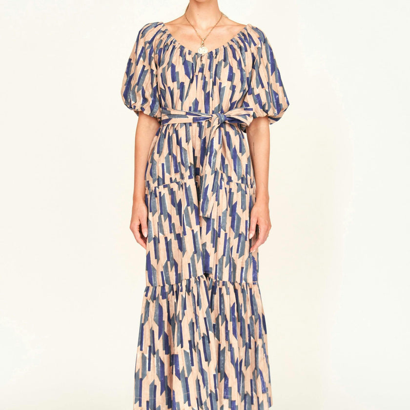 Capri Dress in Cerulean Rainfall