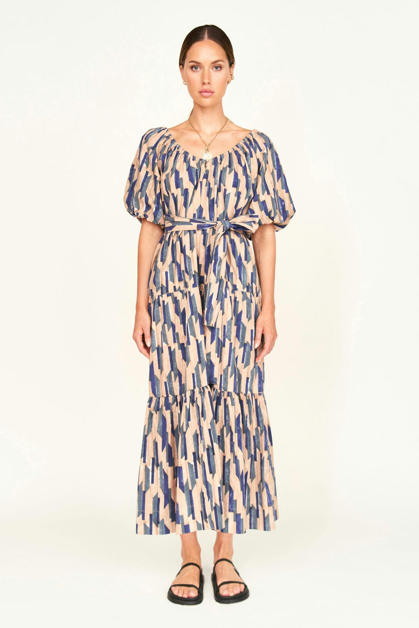 Capri Dress in Cerulean Rainfall