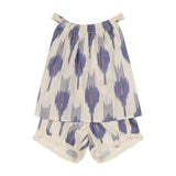 Colette Girls Top and Short Set La Creme Ikat, Cream