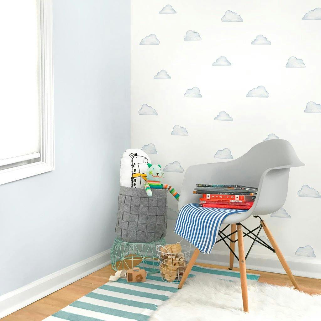 Watercolor Clouds Stylized • Mini • Peel-and-Stick Wall Decals