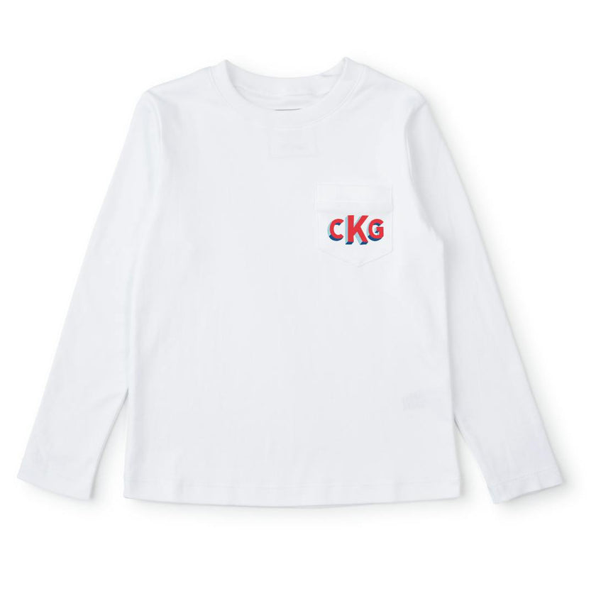 Blake Boys' Longsleeve Pocket Tshirt White