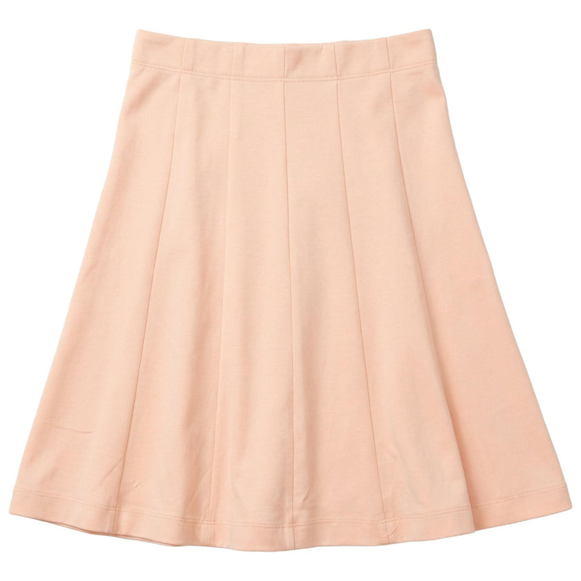 Cotton Spandex Midi Length Panel Skirt