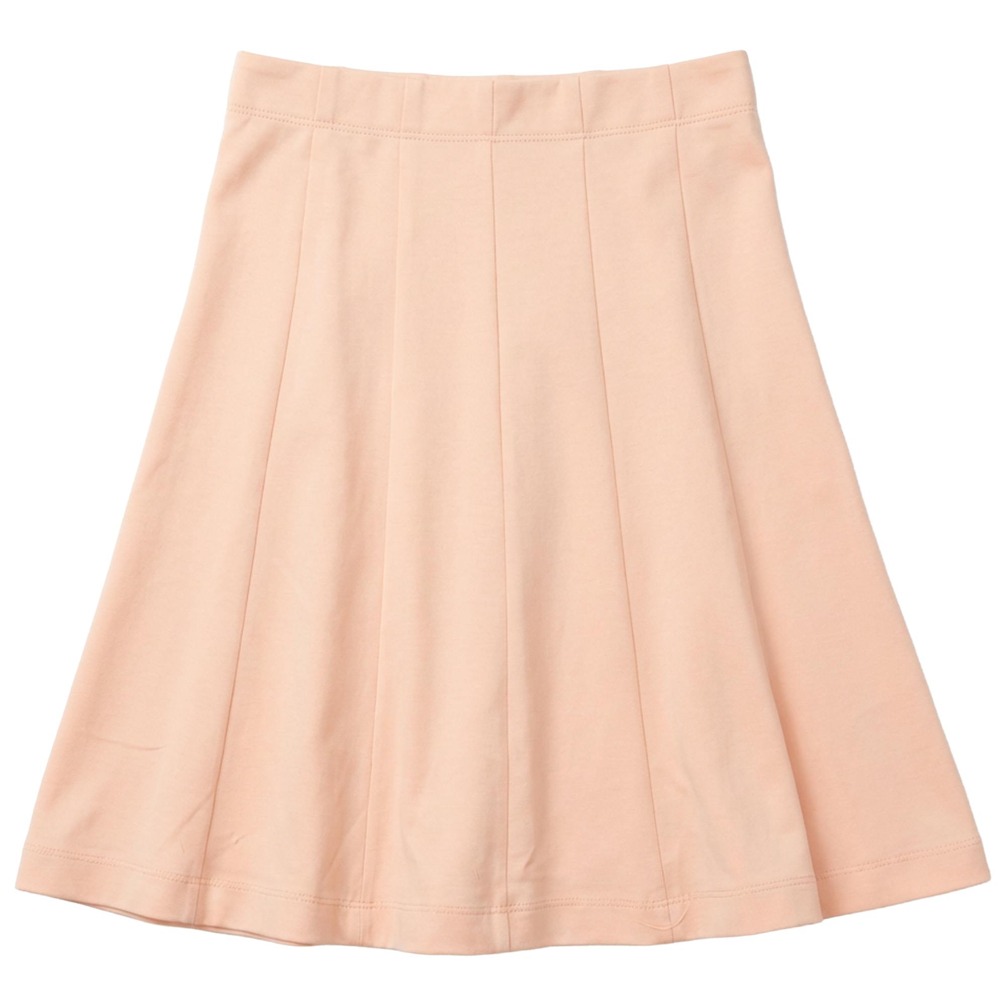 Cotton Spandex Midi Length Panel Skirt