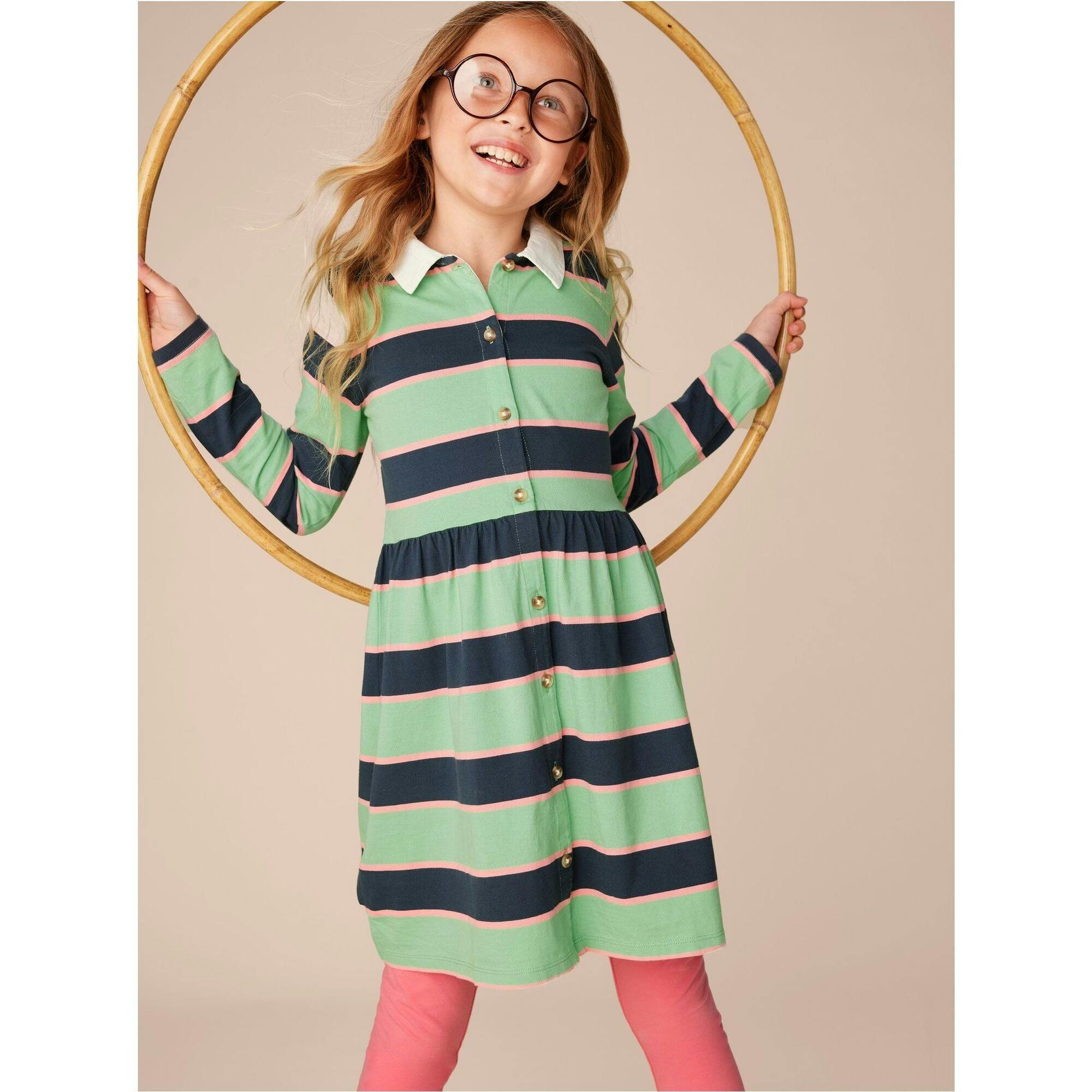 Rugby Shirtdress, Green