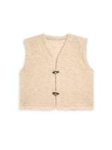 merino wool vest - almond