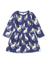 Long Sleeve Skirted Dress, Cornish Rex Cats