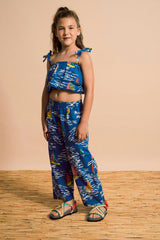 BARCOS RUFFLES TOP BLUE