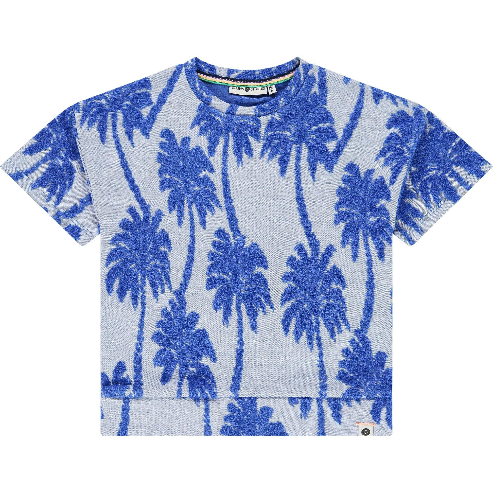 Terry Palm Tree Short Sleeve Sweat Top
